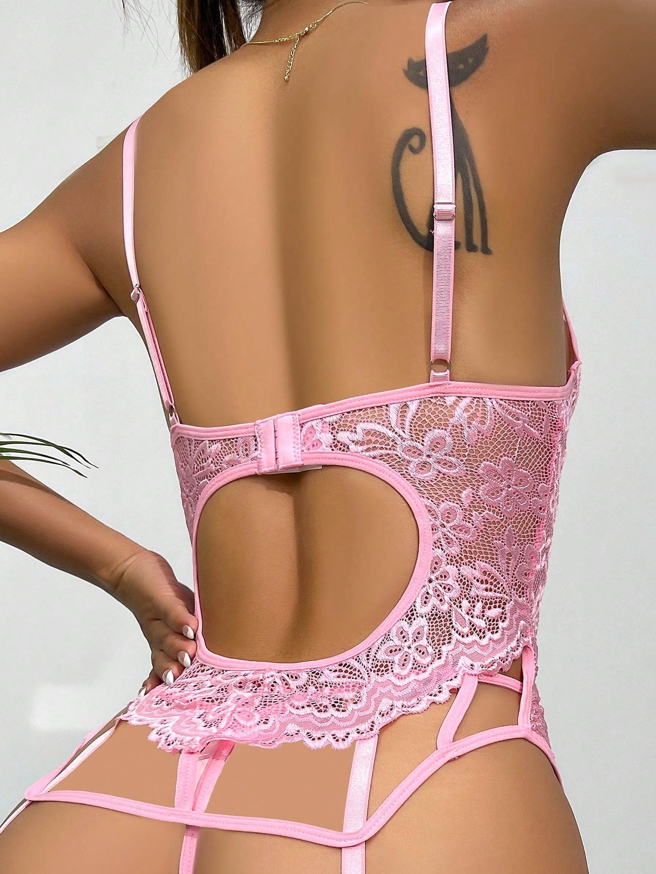 LacyNaughty™ Floral Lace Garter Corset Lingerie with Leg Ring