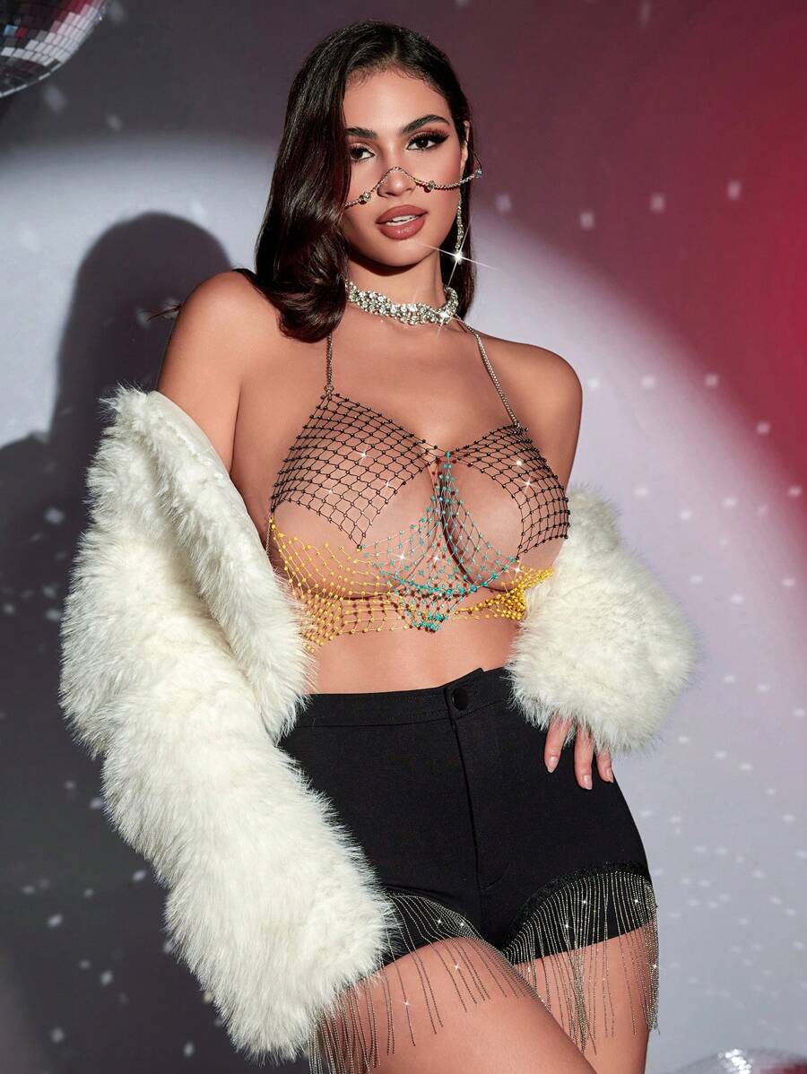 LacyNaughty™ Chain Backless Halter Top