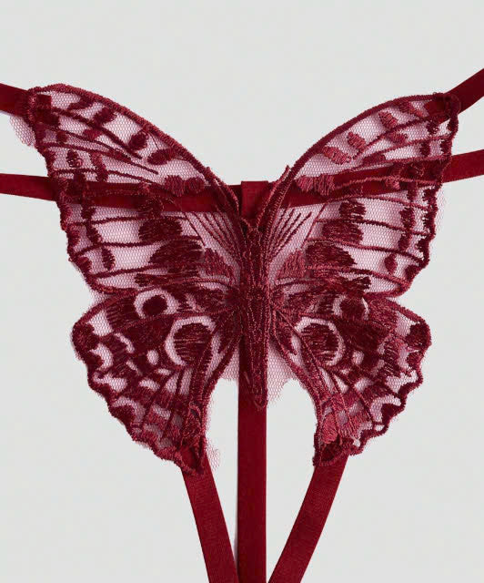 LacyNaughty™ Goth Lace 3D Butterfly Panties